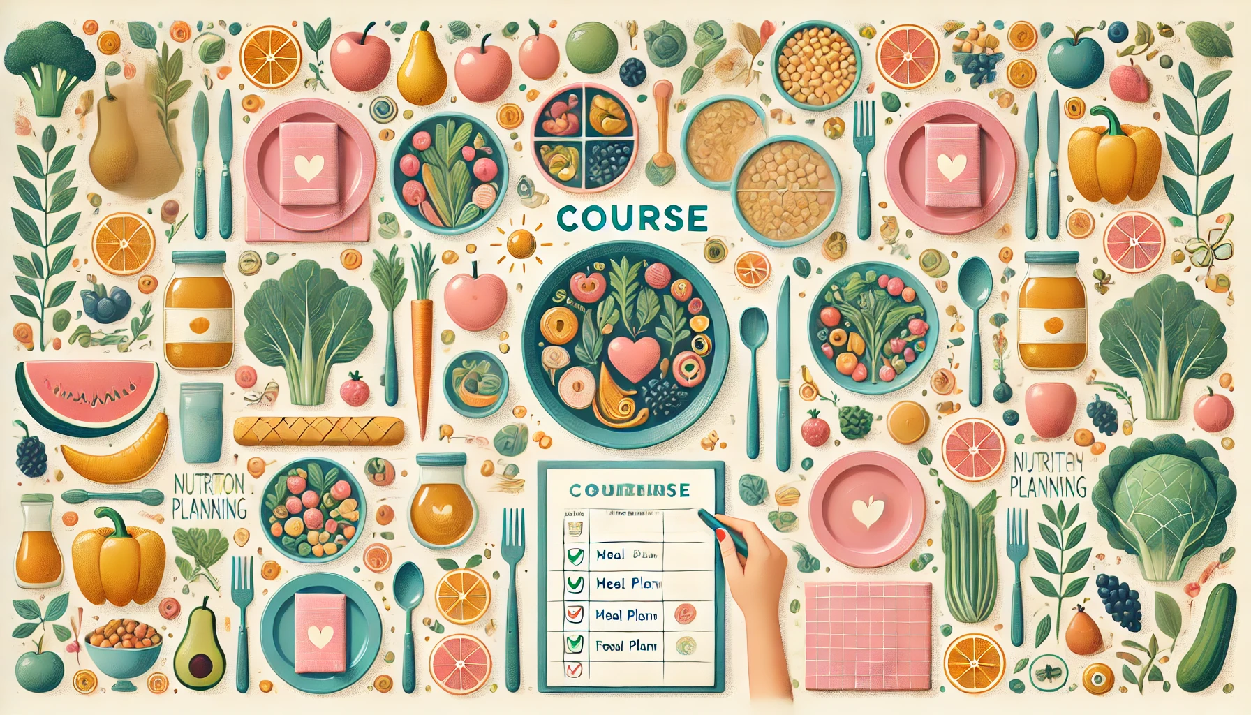 DALL·E 2024-12-17 12.18.55 – Create a calming and visually appealing course cover image for a nutrition and meal planning workshop for parents. The image should feature warm paste